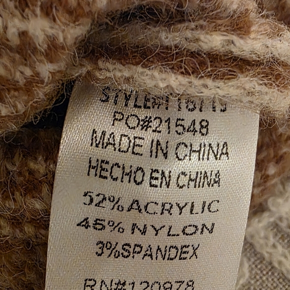 Cozy Cream and Brown Turtleneck Sweater - Picture 5 of 5